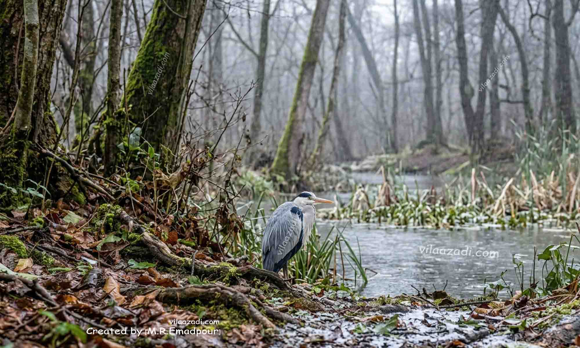 نمای یک پرنده در دل جنگل های هیرکانی