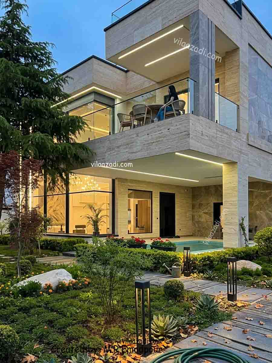 خرید ویلا رویان استخر دار _ دوبلکس | کد 1000 نمای بیرونی در روز